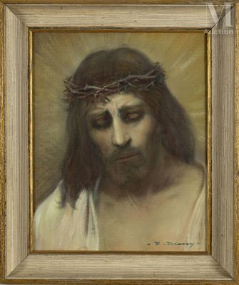 a painting of jesus with a crown of thorns on his head
