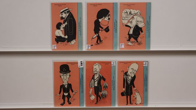 Guéret : Hommes politiques creusois. Série de 12 caricatures sign...