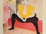 an image of a painting of a woman sitting on a bench