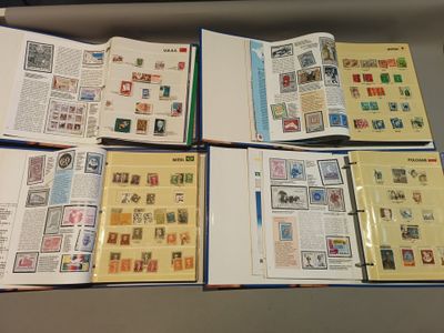 a lot of stamps on the pages of a book