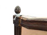 a picture of a bed with a wooden headboard and foot board
