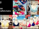 plusieurs photos de différents soutiens-gorge présentés sur des mannequins dans un magasin