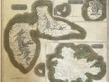 an old map of the island of st john in the middle of the ocean