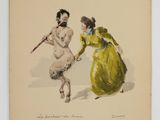 an old picture of a couple of women playing a game of baseball