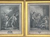 deux tableaux encadrés représentant un homme et une femme