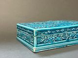 a blue box that is sitting on a table