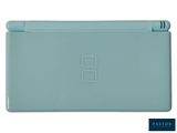 a close up of a nintendo wii game console with a blue cover