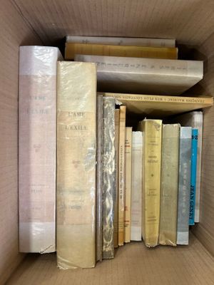 a box full of books that are sitting on a table