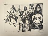 an image of a black and white drawing of a group of people
