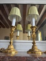 PAIRE DE FLAMBEAUX en bronze ciselé et doré à décor de rocai… (photo 3)