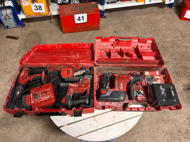 HILTI - Lot de 2 coffrets sur batterie, 2 perforateurs burineur e...
