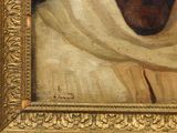 an oil painting of a man in a turban with a beard