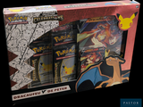 une boîte de cartes à collectionner Pokémon sur fond noir