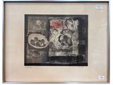 painting of a picture of a picture of a cat and a dog in a picture frame