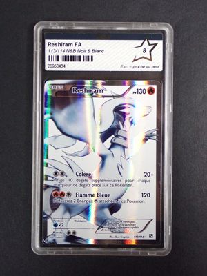 a close up of a card in a plastic case on a table