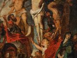 une image représentant un tableau où l'on voit un homme cloué sur une croix