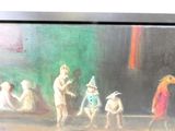 un tableau représentant un groupe de personnes dans un cirque