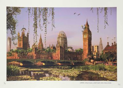 une photo d'une photo représentant Big Ben et le Parlement britannique