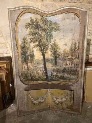 painting on the door of a room with a painting on it