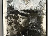 l'image d'un tableau représentant un homme et une femme accroché au mur