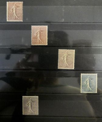 une photo d'un homme en train de prendre une photo d'une collection de timbres