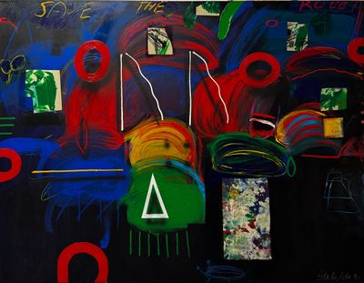 Joseph STABILITO (1955) "Save the robots", grande acrylique …