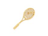 gold plated tennis racket brooch pin