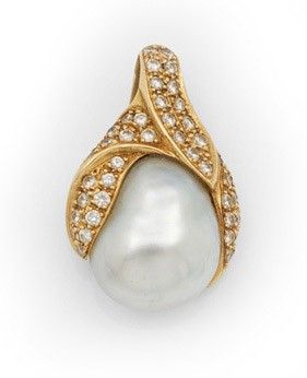 a cultured pearl and diamond ring, by van cleef
