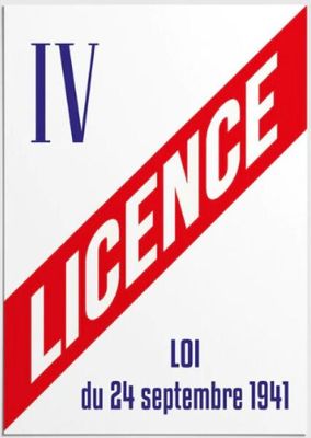 a white and red poster with the words licence on it