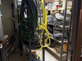 a room with a bunch of hoses in it