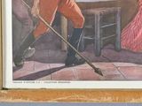 a picture of a painting of a man holding a stick