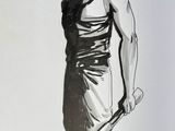 drawing of a man with a knife in his hand