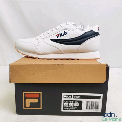 Baskets basses Fila Original en cuir, blanc et bleu marine