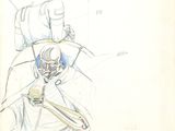 dessin représentant un homme en combinaison spatiale tenant une brosse à dents dans la main droite