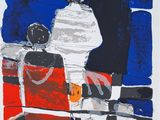 une image d'un tableau représentant un homme et une femme assis sur un banc