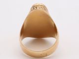 an image of a gold signet ring on a white background