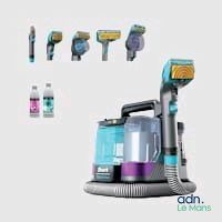 une photo d'un aspirateur sans fil et d'autres articles ménagers