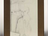 portrait of a woman in a fur coat by a window in a silver frame