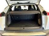 the back of a car with its trunk open and the back seats down