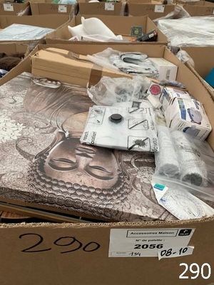 many boxes of items that are sitting on the floor