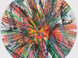 brightly colored artwork on a white wall in a room