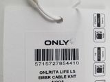 a tag that says only on it on a white background