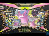 the box is full of pokemon cards and a pink pokemon figure