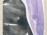an image of a black and purple painting on a white wall