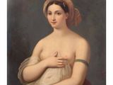 portrait of a woman in a white dress with a red shawl