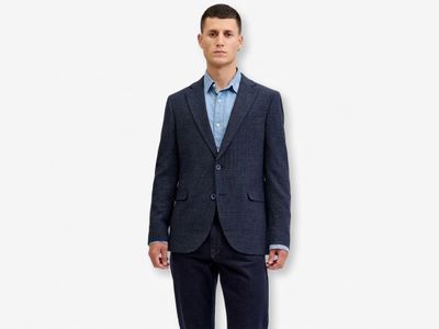 JACK & JONES - Ce blazer modèle Enzo en maille texturée mari…