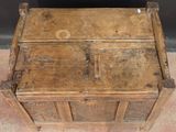 an old wooden chest sitting on the floor