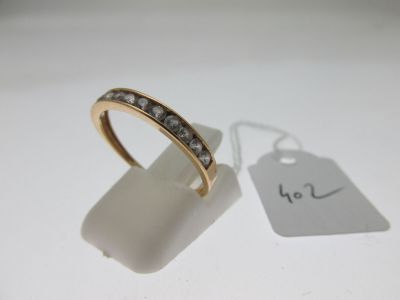 alliance monture or 750°/°° pariellement sertie de pierres… - Photo 1