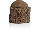 wool hat with button on the front