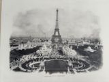 black and white photograph of a view of the eiffel tower from the top of the eiffel tower